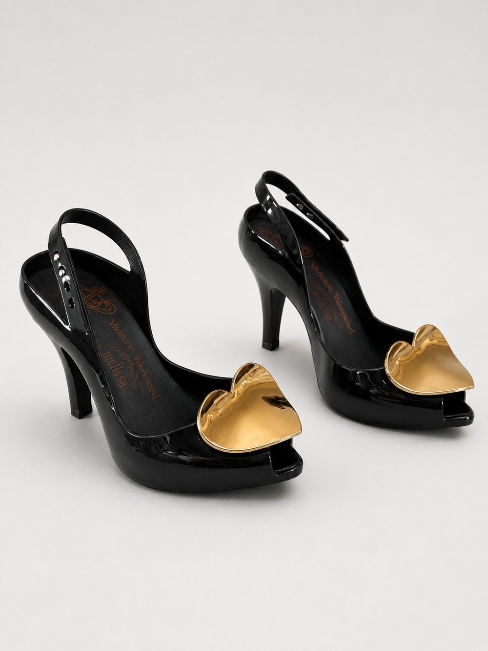 NWOT Vivienne Westwood x Melissa Heels with Gold Heart Rare 8 (39)